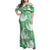 Green Aloha Hawaii Family Matching Off Shoulder Maxi Dress and Hawaiian Shirt Monstera Hibiscus Plumeria Seamless Vibes - Polynesian Pride