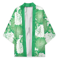 Green Aloha Hawaii Kimono Monstera Hibiscus Plumeria Seamless Vibes LT14 Unisex Green - Polynesian Pride