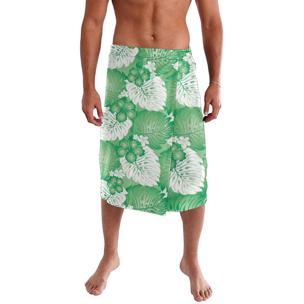 Green Aloha Hawaii Lavalava Monstera Hibiscus Plumeria Seamless Vibes - Polynesian Pride