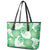 Green Aloha Hawaii Leather Tote Bag Monstera Hibiscus Plumeria Seamless Vibes - Polynesian Pride