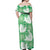 Green Aloha Hawaii Off Shoulder Maxi Dress Monstera Hibiscus Plumeria Seamless Vibes - Polynesian Pride