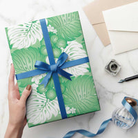 Green Aloha Hawaii Wrapping Paper Monstera Hibiscus Plumeria Seamless Vibes LT14 - Polynesian Pride