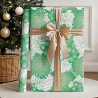 Green Aloha Hawaii Wrapping Paper Monstera Hibiscus Plumeria Seamless Vibes LT14 - Polynesian Pride