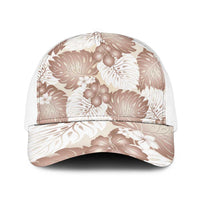Mocha Mousse Aloha Hawaii Baseball Net Cap Monstera Hibiscus Plumeria Seamless Vibes - Polynesian Pride
