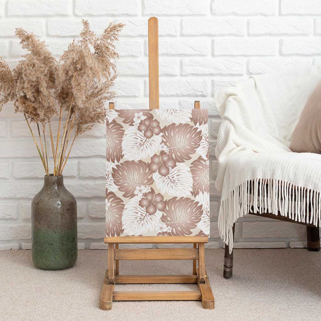 Mocha Mousse Aloha Hawaii Canvas Wall Art Monstera Hibiscus Plumeria Seamless Vibes - Polynesian Pride