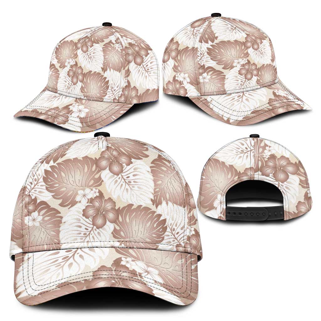 Mocha Mousse Aloha Hawaii Classic Cap Monstera Hibiscus Plumeria Seamless Vibes LT14 - Polynesian Pride