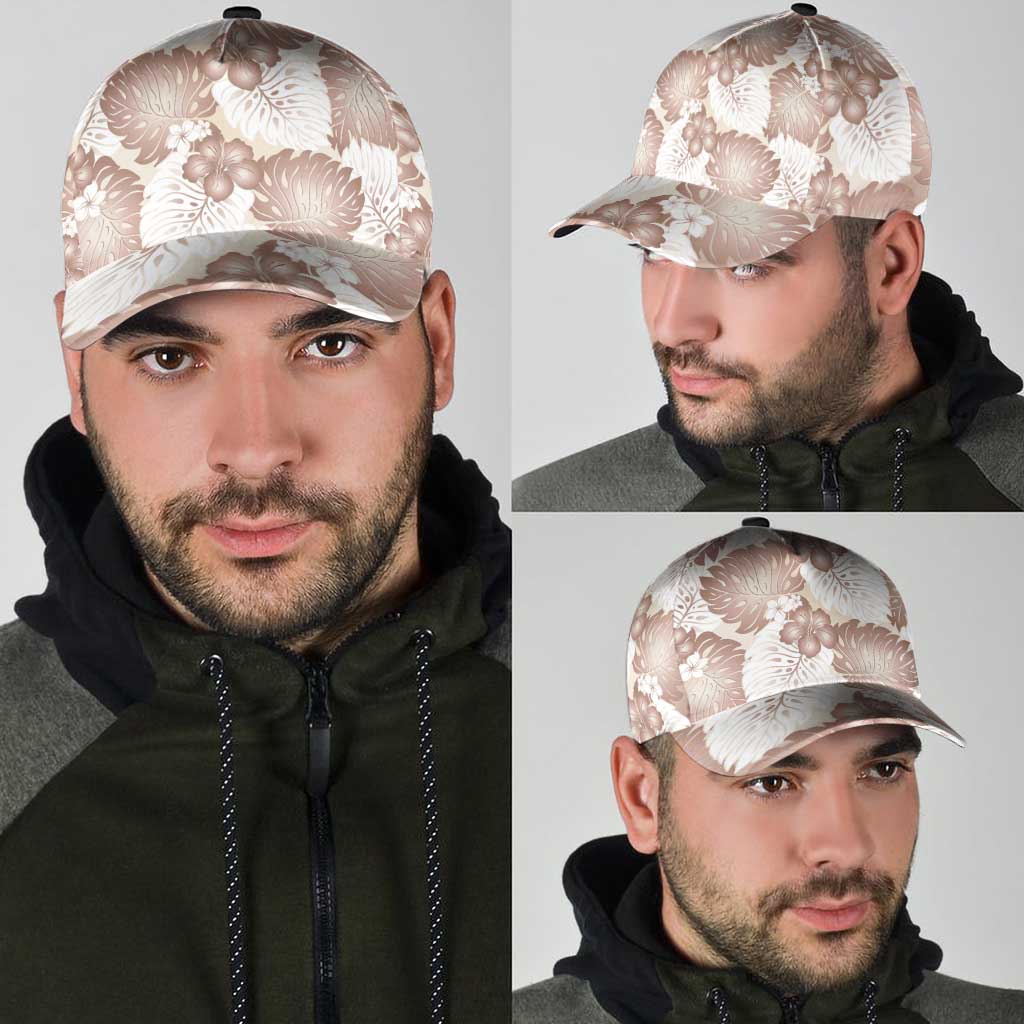 Mocha Mousse Aloha Hawaii Classic Cap Monstera Hibiscus Plumeria Seamless Vibes LT14 - Polynesian Pride