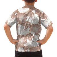 Mocha Mousse Aloha Hawaii Family Matching Off Shoulder Maxi Dress and Hawaiian Shirt Monstera Hibiscus Plumeria Seamless Vibes LT14 - Polynesian Pride