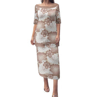 Mocha Mousse Aloha Hawaii Family Matching Puletasi and Hawaiian Shirt Monstera Hibiscus Plumeria Seamless Vibes - Polynesian Pride