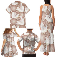 Mocha Mousse Aloha Hawaii Family Matching Tank Maxi Dress and Hawaiian Shirt Monstera Hibiscus Plumeria Seamless Vibes LT14 - Polynesian Pride