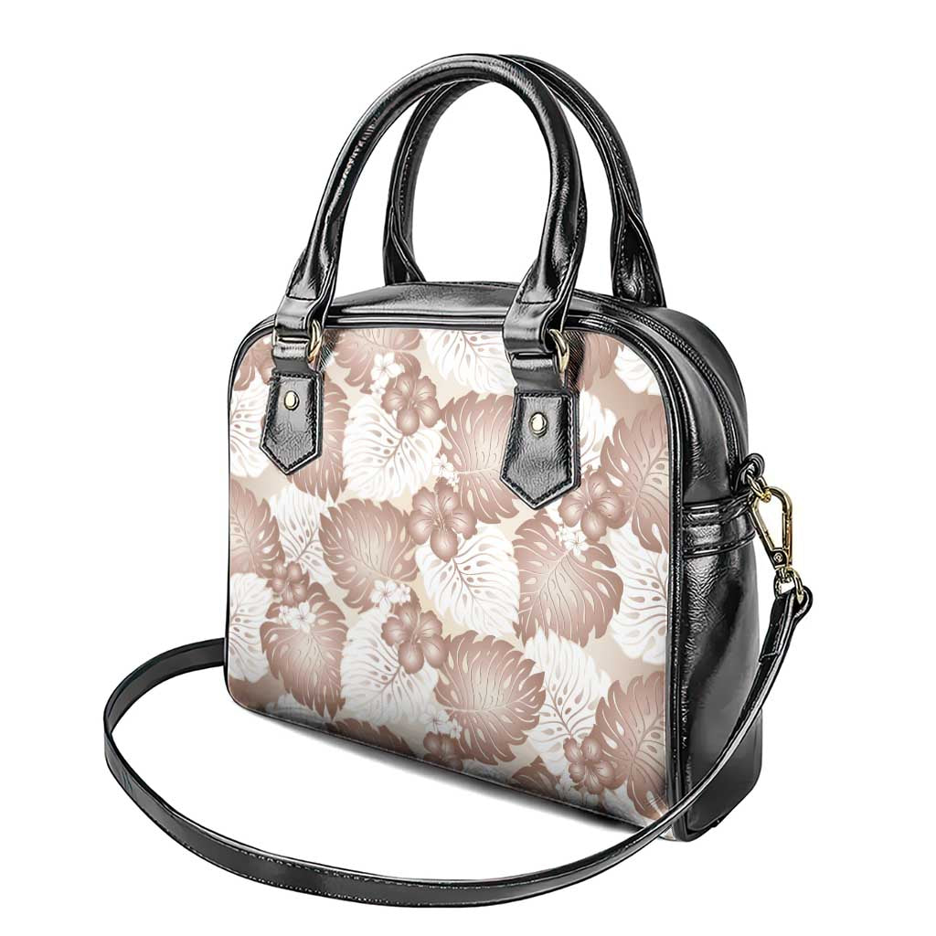 Mocha Mousse Aloha Hawaii Shoulder Handbag Monstera Hibiscus Plumeria Seamless Vibes - Polynesian Pride
