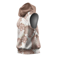 Mocha Mousse Aloha Hawaii Sleeveless Hoodie Monstera Hibiscus Plumeria Seamless Vibes - Polynesian Pride