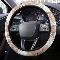 Mocha Mousse Aloha Hawaii Steering Wheel Cover Monstera Hibiscus Plumeria Seamless Vibes - Polynesian Pride