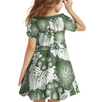 Sage Green Aloha Hawaii Family Matching Mermaid Dress and Hawaiian Shirt Monstera Hibiscus Plumeria Seamless Vibes LT14 - Polynesian Pride