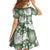 Sage Green Aloha Hawaii Kid Short Sleeve Dress Monstera Hibiscus Plumeria Seamless Vibes - Polynesian Pride