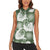 Sage Green Aloha Hawaii Women Sleeveless Polo Shirt Monstera Hibiscus Plumeria Seamless Vibes - Polynesian Pride
