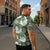 Sage Green Aloha Hawaii Zipper Polo Shirt Monstera Hibiscus Plumeria Seamless Vibes - Polynesian Pride