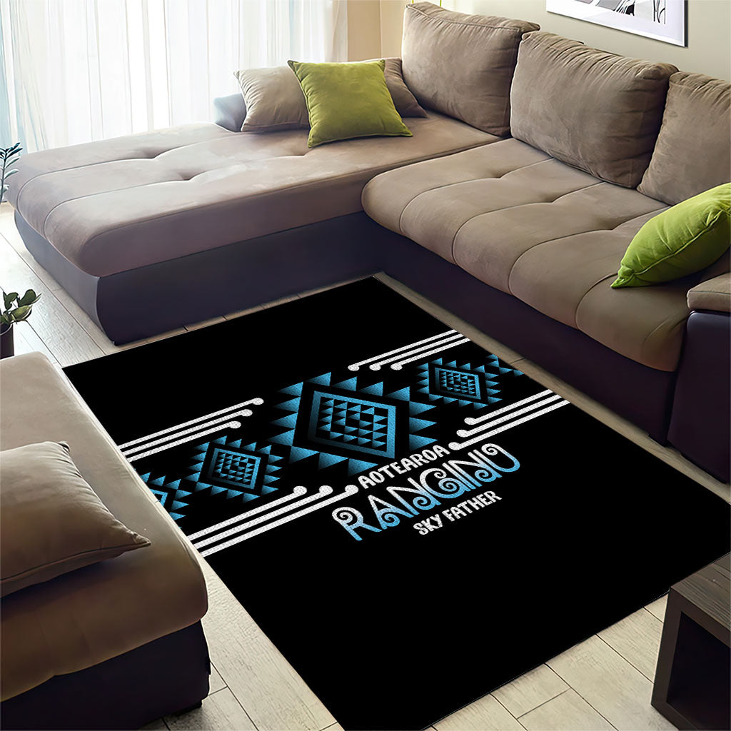 Aotearoa Atua Ranginui Area Rug Maori Sky Father Taniko Motifs LT14 - Polynesian Pride