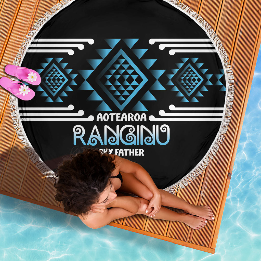 Aotearoa Atua Ranginui Beach Blanket Maori Sky Father Taniko Motifs LT14 - Polynesian Pride