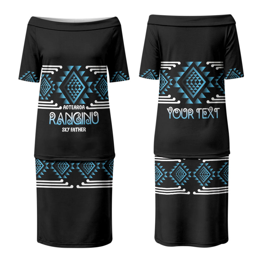 Aotearoa Atua Ranginui Personalised Couples Matching Puletasi and Hawaiian Shirt Maori Sky Father Taniko Motifs LT14 - Polynesian Pride