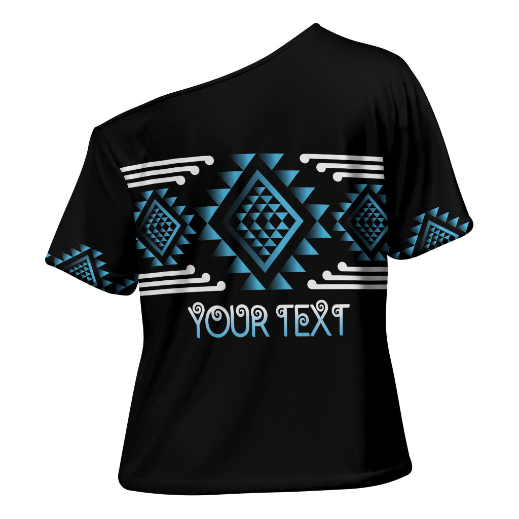 Aotearoa Atua Ranginui Personalised Cross Shoulder Shirt Maori Sky Father Taniko Motifs LT14 - Polynesian Pride