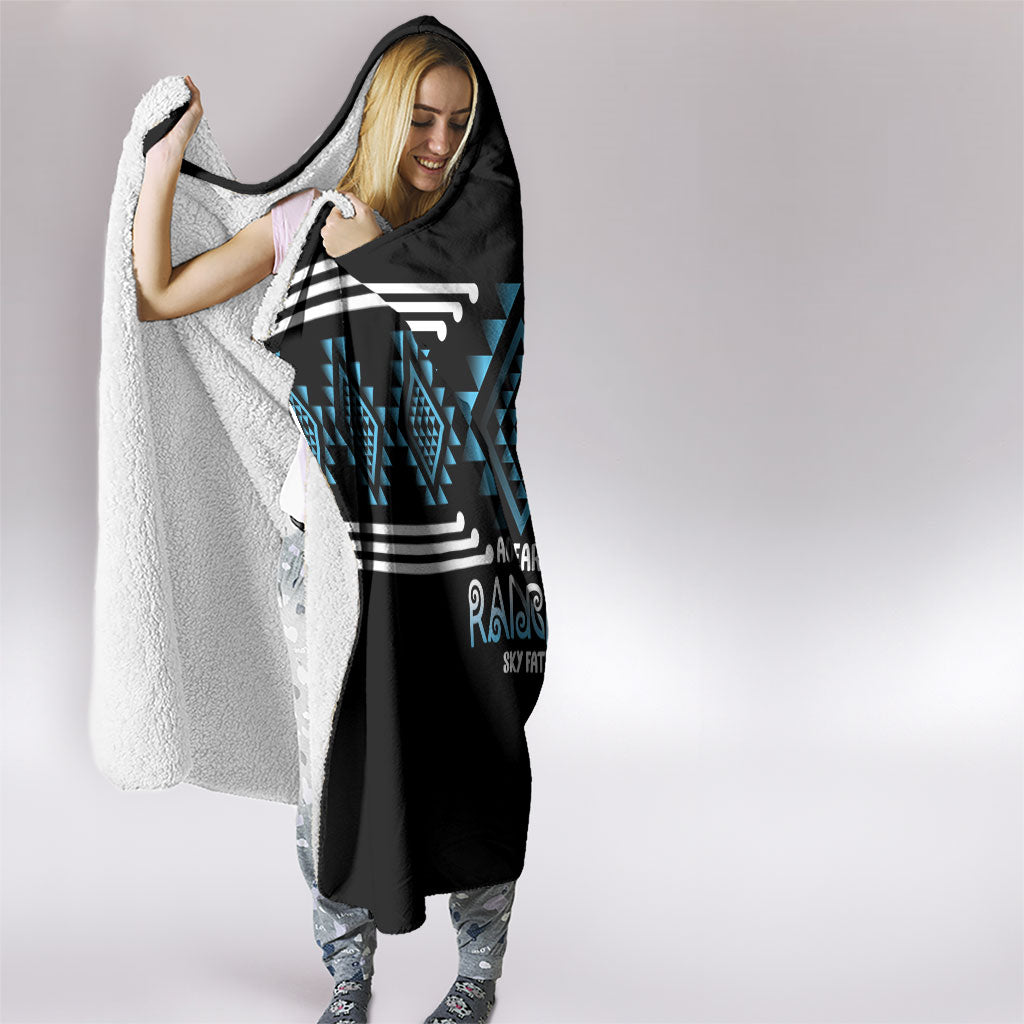 Aotearoa Atua Ranginui Hooded Blanket Maori Sky Father Taniko Motifs LT14 - Polynesian Pride