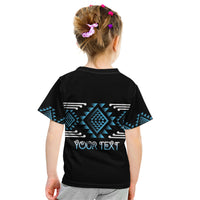 Aotearoa Atua Ranginui Personalised Kid T Shirt Maori Sky Father Taniko Motifs LT14 - Polynesian Pride