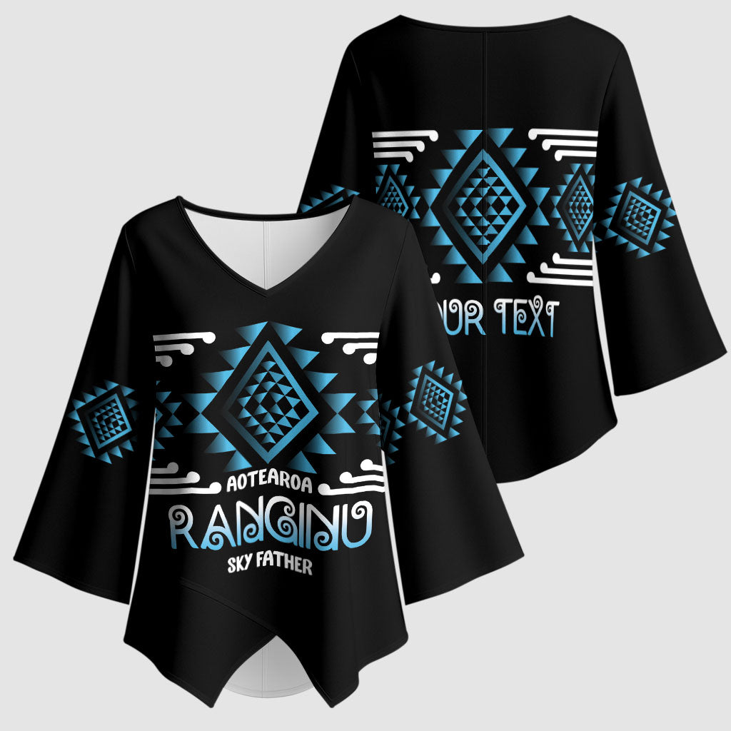 Aotearoa Atua Ranginui Personalised Kimono Sleeve Blouse Maori Sky Father Taniko Motifs LT14 - Polynesian Pride