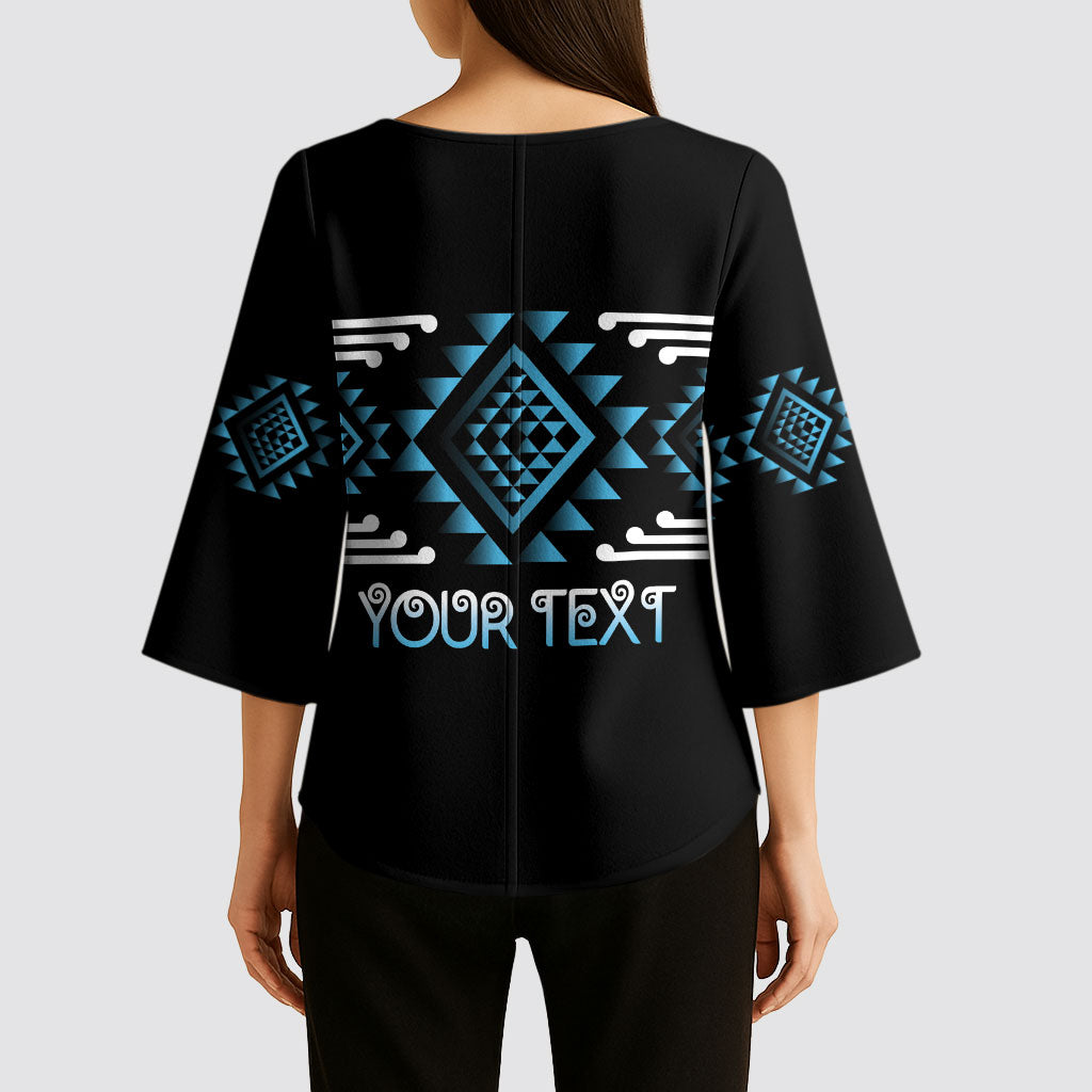 Aotearoa Atua Ranginui Personalised Kimono Sleeve Blouse Maori Sky Father Taniko Motifs LT14 - Polynesian Pride