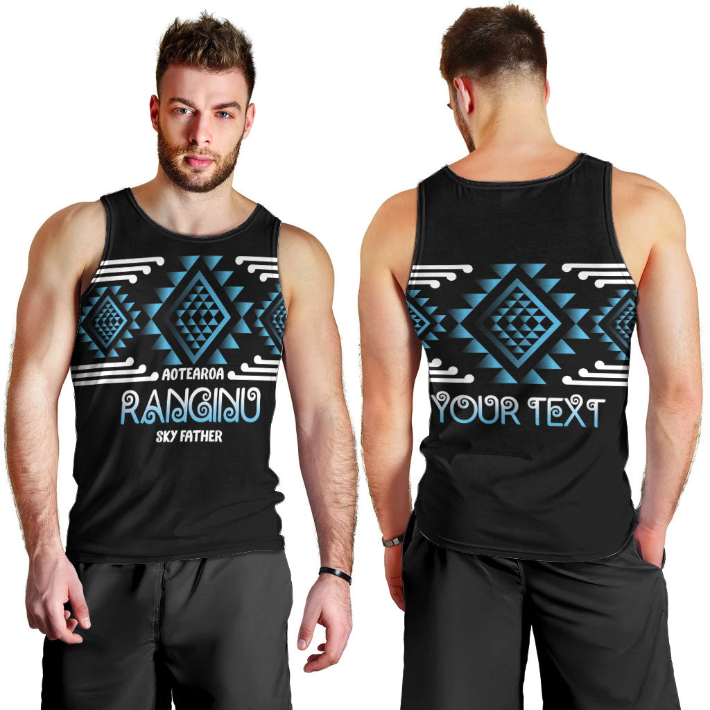 Aotearoa Atua Ranginui Personalised Men Tank Top Maori Sky Father Taniko Motifs LT14 - Polynesian Pride