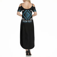 Aotearoa Atua Ranginui Personalised Summer Maxi Dress Maori Sky Father Taniko Motifs LT14 - Polynesian Pride