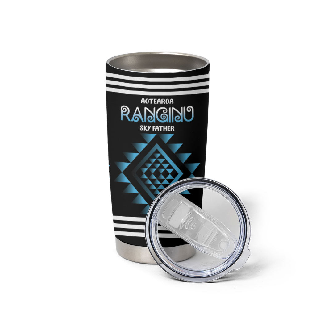 Aotearoa Atua Ranginui Personalised Tumbler Cup Maori Sky Father Taniko Motifs LT14 - Polynesian Pride