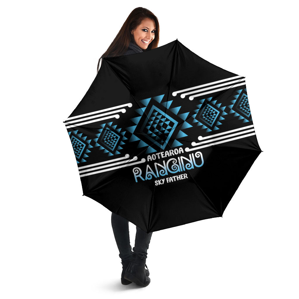 Aotearoa Atua Ranginui Umbrella Maori Sky Father Taniko Motifs LT14 - Polynesian Pride