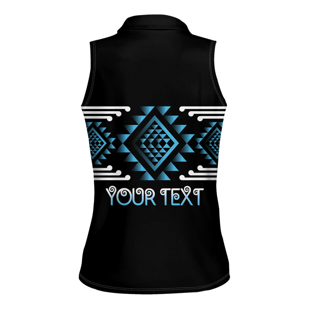 Aotearoa Atua Ranginui Personalised Women Sleeveless Polo Shirt Maori Sky Father Taniko Motifs LT14 - Polynesian Pride