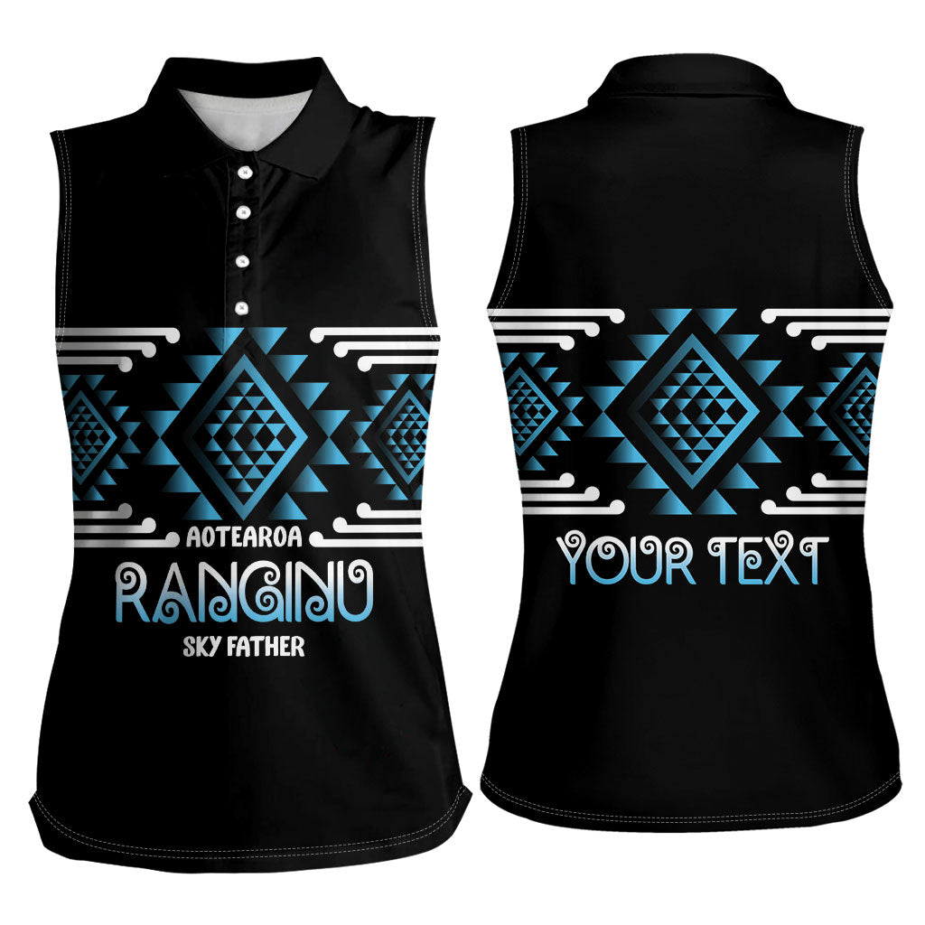 Aotearoa Atua Ranginui Personalised Women Sleeveless Polo Shirt Maori Sky Father Taniko Motifs LT14 - Polynesian Pride
