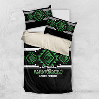 Aotearoa Atua Papatuanuku Bedding Set Maori Earth Mother Taniko Motifs LT14 US Twin 172cm x 218cm Green - Polynesian Pride