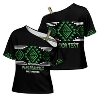 Aotearoa Atua Papatuanuku Personalised Cross Shoulder Shirt Maori Earth Mother Taniko Motifs LT14 - Polynesian Pride