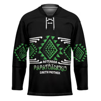 Aotearoa Atua Papatuanuku Personalised Hockey Jersey Maori Earth Mother Taniko Motifs LT14 Unisex Green - Polynesian Pride