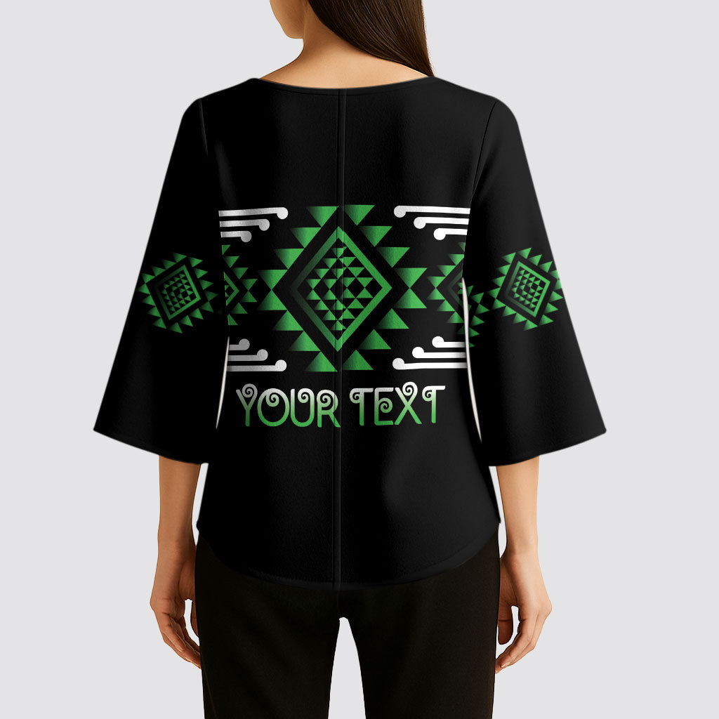 Aotearoa Atua Papatuanuku Personalised Kimono Sleeve Blouse Maori Earth Mother Taniko Motifs LT14 - Polynesian Pride