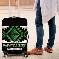 Aotearoa Atua Papatuanuku Luggage Cover Maori Earth Mother Taniko Motifs LT14 Green - Polynesian Pride