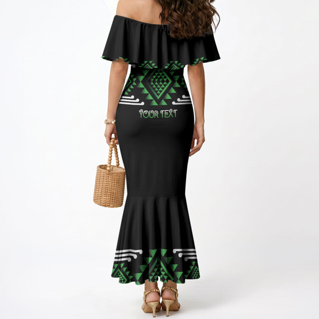 Aotearoa Atua Papatuanuku Personalised Mermaid Dress Maori Earth Mother Taniko Motifs LT14 - Polynesian Pride