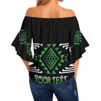 Aotearoa Atua Papatuanuku Personalised Off Shoulder Wrap Waist Top Maori Earth Mother Taniko Motifs LT14 - Polynesian Pride
