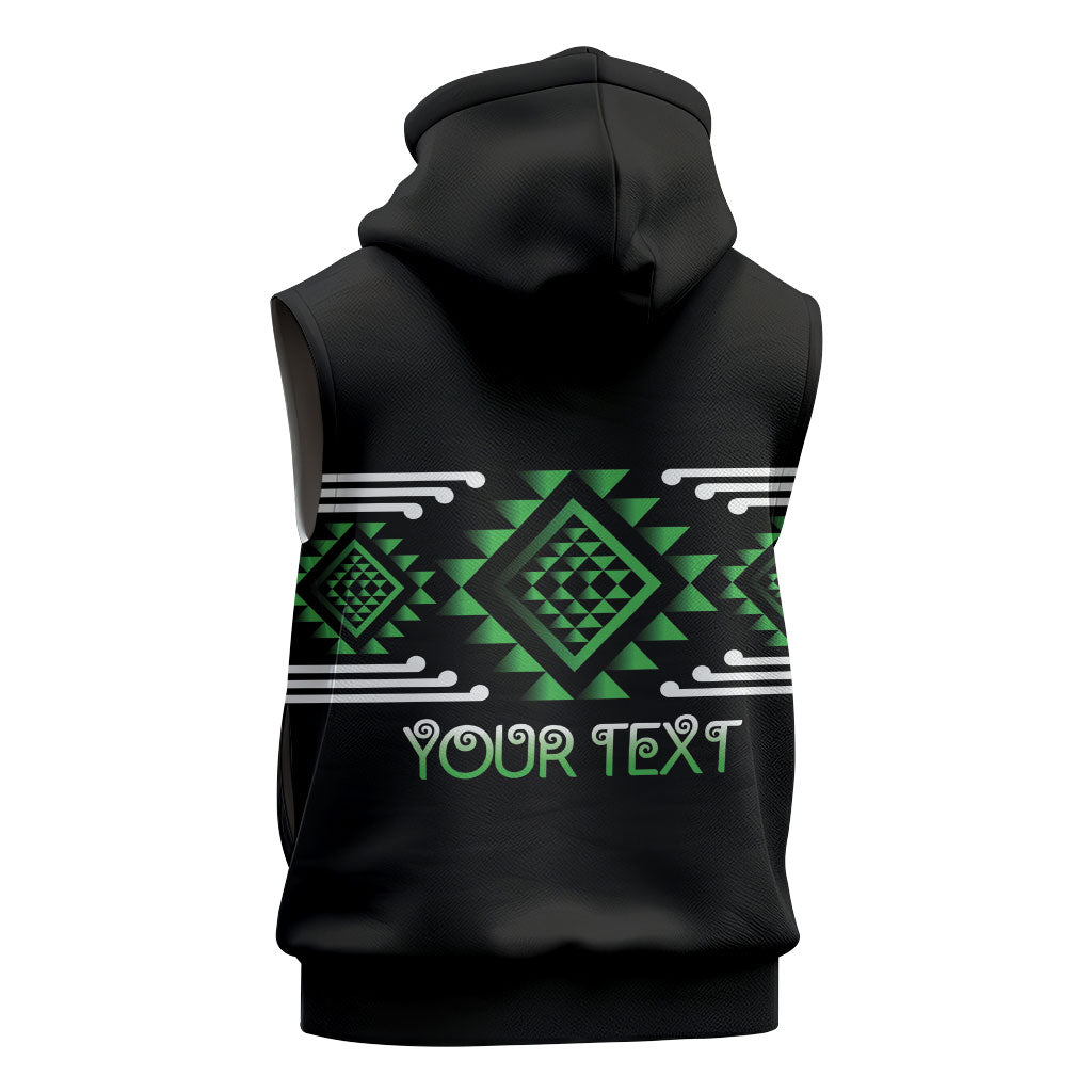 Aotearoa Atua Papatuanuku Personalised Sleeveless Hoodie Maori Earth Mother Taniko Motifs LT14 - Polynesian Pride