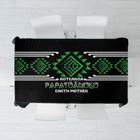 Aotearoa Atua Papatuanuku Tablecloth Maori Earth Mother Taniko Motifs LT14 Green - Polynesian Pride