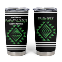 Aotearoa Atua Papatuanuku Personalised Tumbler Cup Maori Earth Mother Taniko Motifs LT14 Green - Polynesian Pride