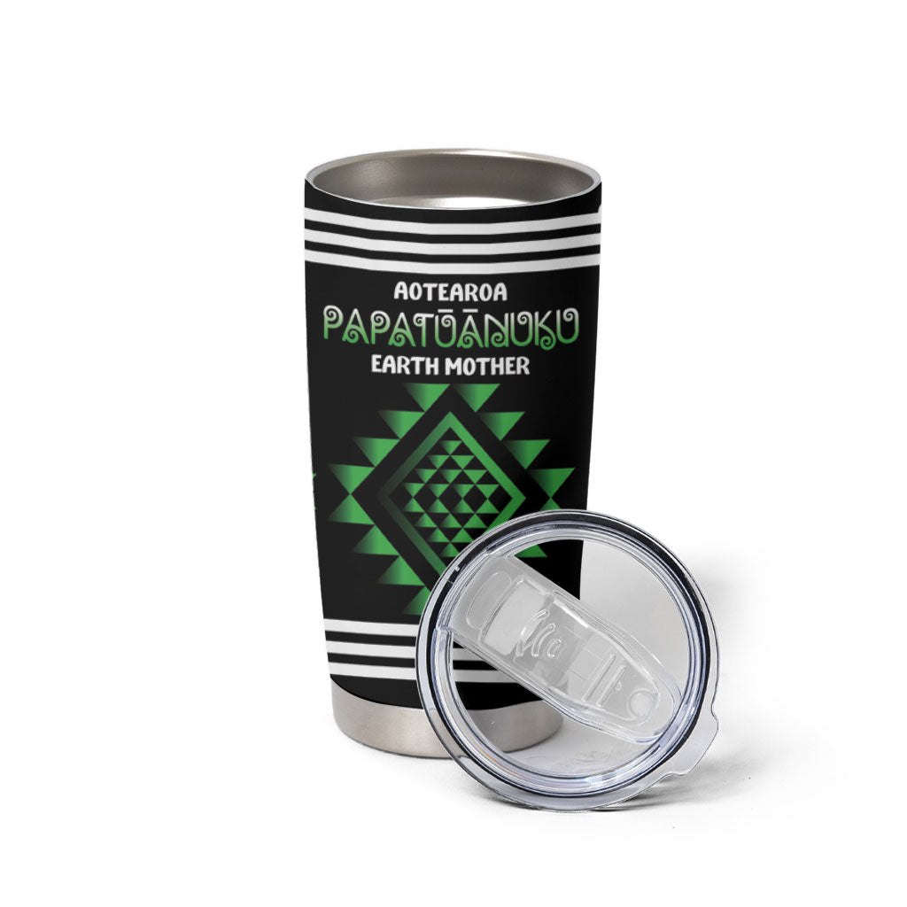 Aotearoa Atua Papatuanuku Personalised Tumbler Cup Maori Earth Mother Taniko Motifs LT14 - Polynesian Pride