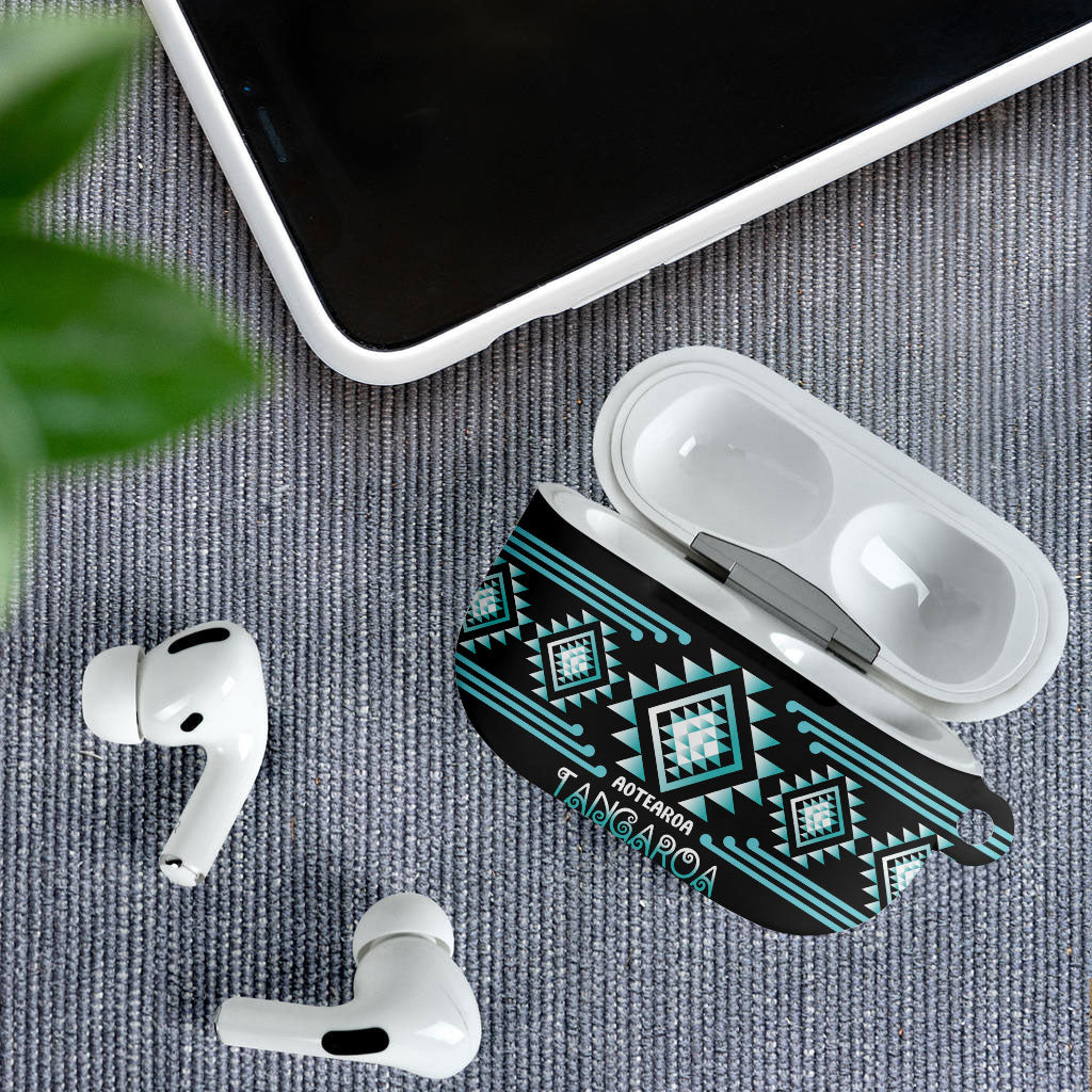 Aotearoa Atua Tangaroa AirPods Case Maori God Of The Sea Taniko Motifs LT14 - Polynesian Pride