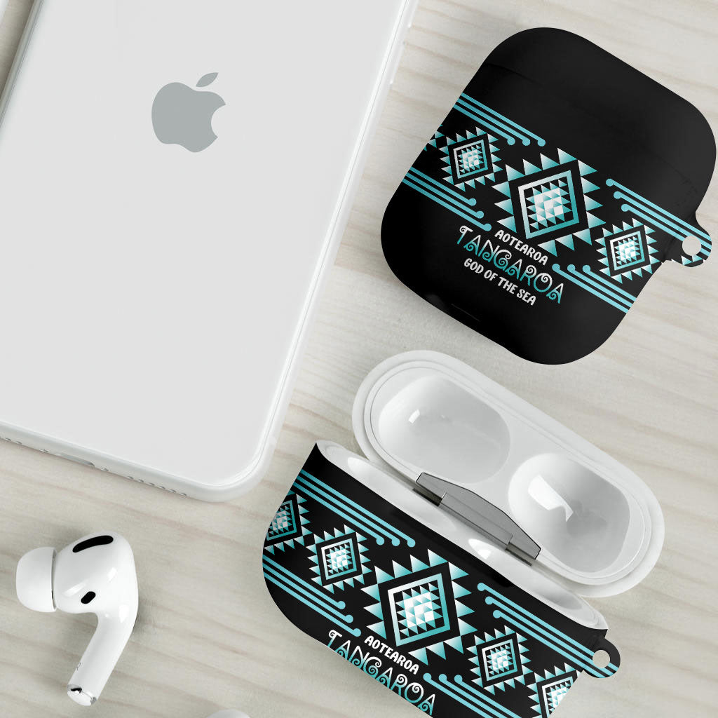 Aotearoa Atua Tangaroa AirPods Case Maori God Of The Sea Taniko Motifs LT14 - Polynesian Pride