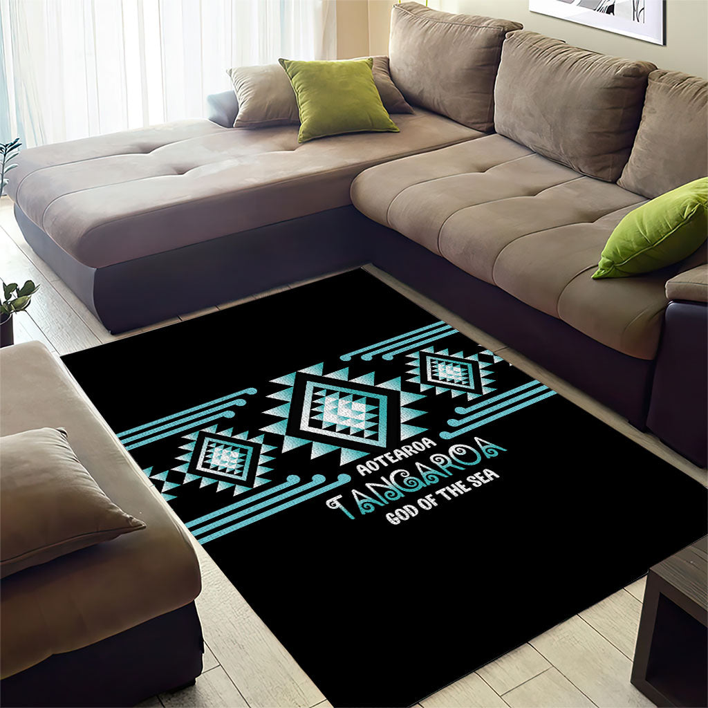 Aotearoa Atua Tangaroa Area Rug Maori God Of The Sea Taniko Motifs LT14 - Polynesian Pride