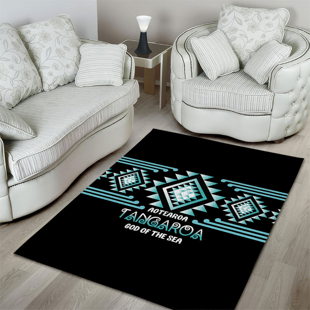 Aotearoa Atua Tangaroa Area Rug Maori God Of The Sea Taniko Motifs LT14 - Polynesian Pride
